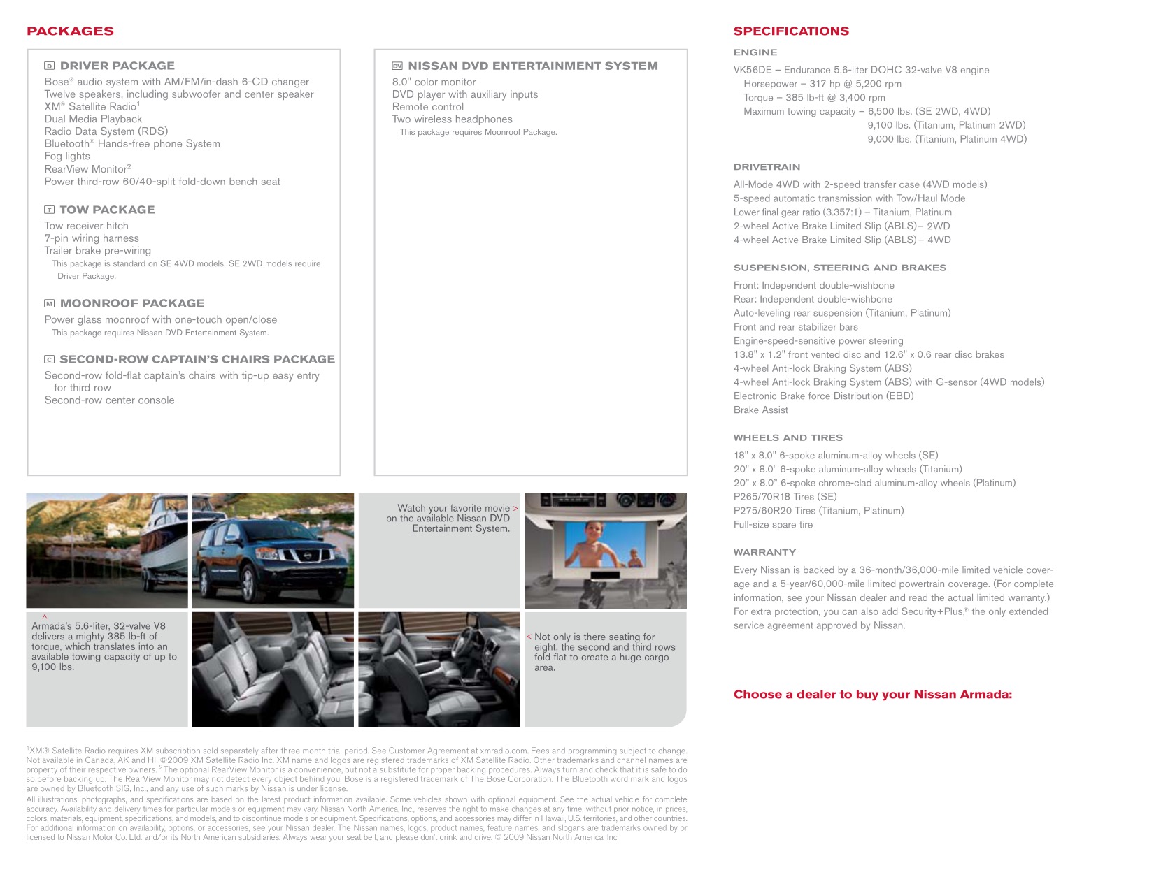 2010 Nissan Armada Brochure Page 2